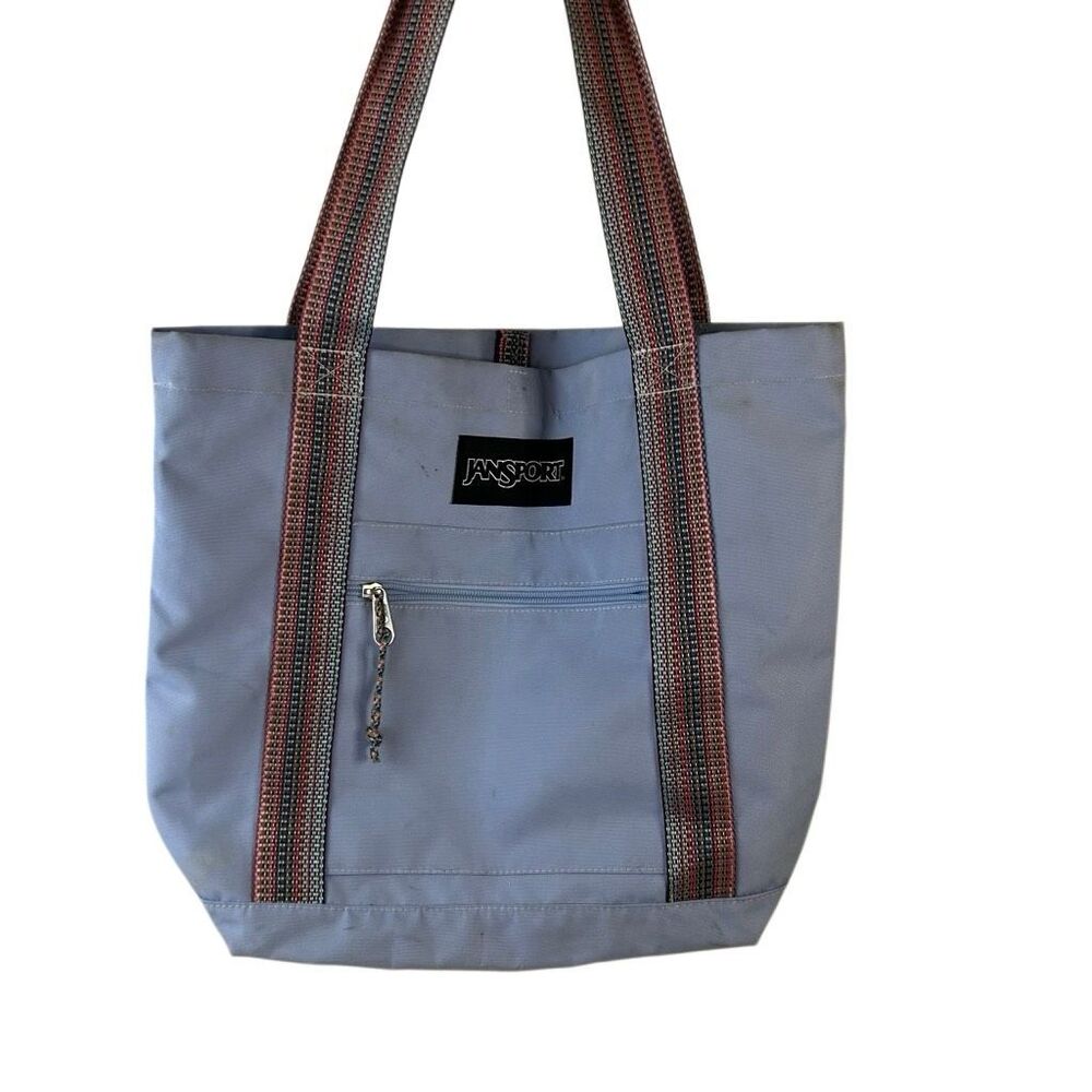 Jansport nylon‎ shoulder tote blue with multi-colored strap buckle